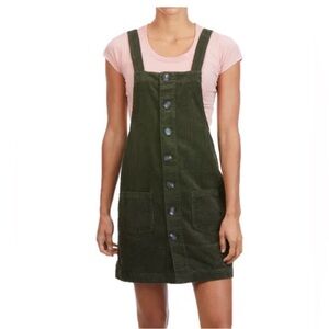 green emerald velvet dress Hope & Henry Girls' Organic Corduroy Button Front Jumper, Sage, 2T